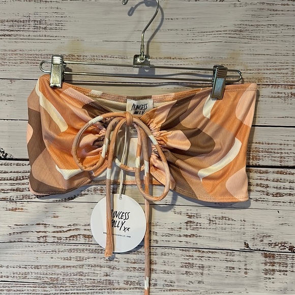 Princess Polly NWT 70s Colorful‎ Swirl Orange Latiana Top Size 4 US - Picture 2 of 6